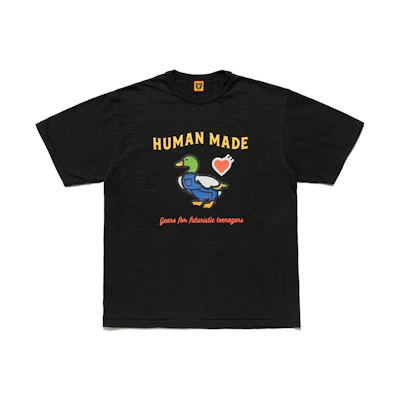 HUMAN MADE FW21 Heart Duck Print Short Sleeve T-Shirt Unisex. HM22TE012