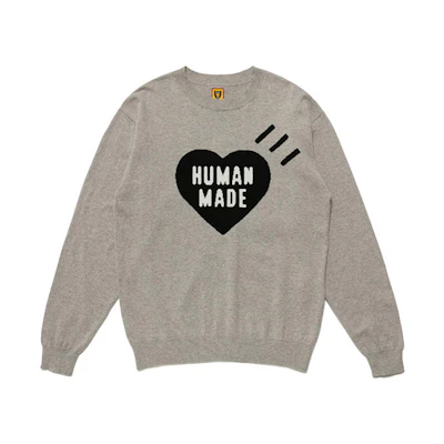HUMAN MADE FW21 Heart Logo Print Wool Pullover Sweater . HM22CS025