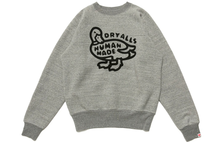 HUMAN MADE FW21 Logo Duck Print Pullover Sweatshirt Men’s Grey. HM22CS017
