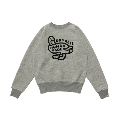 HUMAN MADE FW21 Logo Duck Print Pullover Sweatshirt Men’s Grey. HM22CS017