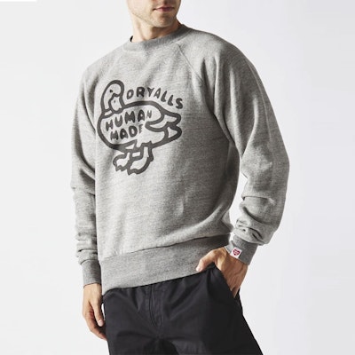 Sudadera Gris Hombre HUMAN MADE FW21 Logo Duck Print Pullover. HM22CS017 Shop Sudadera Gris Hombre HUMAN MADE FW21 Logo Duck Print Pullover. HM22CS017