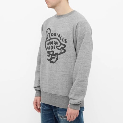 Sudadera Gris Hombre HUMAN MADE FW21 Logo Duck Print Pullover. HM22CS017 Purchase Sudadera Gris Hombre HUMAN MADE FW21 Logo Duck Print Pullover. HM22CS017