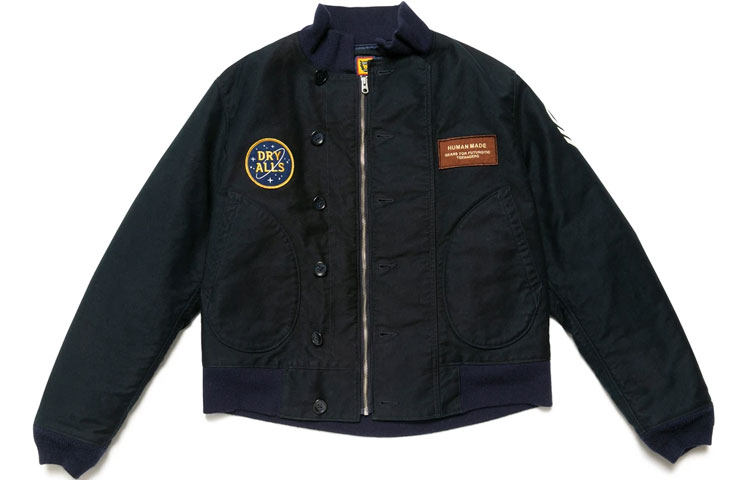 Human Made FW21 Logo Patch Fitted Jacket Navy Blue HM22JK011