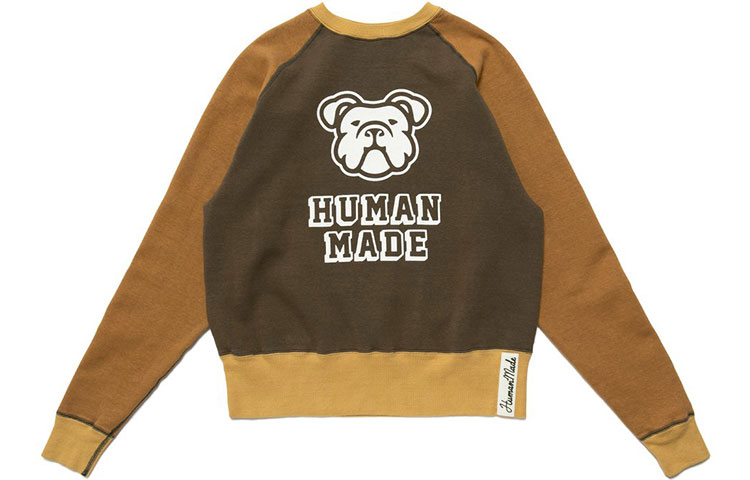 HUMAN MADE FW21 Logo Printed Cotton Raglan Pullover Sweatshirt - Men. HM22CS020