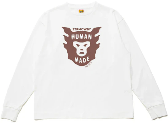 Human Made FW21 Logo Printed Crewneck Long Sleeve Sweatshirt White Mens HM22CS0913 Buy Human Made FW21 Logo Printed Crewneck Long Sleeve Sweatshirt White Mens HM22CS0913