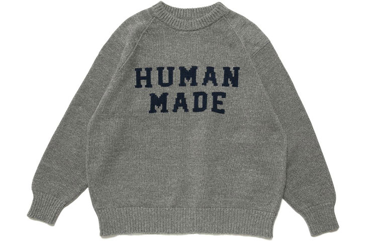 HUMAN MADE FW21 Logo Tiger Knit Pullover Sweater Crewneck. HM22CS026