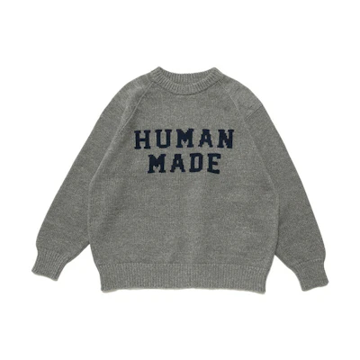 HUMAN MADE FW21 Logo Tiger Knit Pullover Sweater Crewneck. HM22CS026