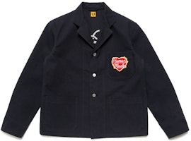 HUMAN MADE FW21 Navy Heart Logo Patch Jacket Unisex. HM22JK005 HUMAN MADE FW21 Navy Heart Logo Patch Jacket Unisex. HM22JK005