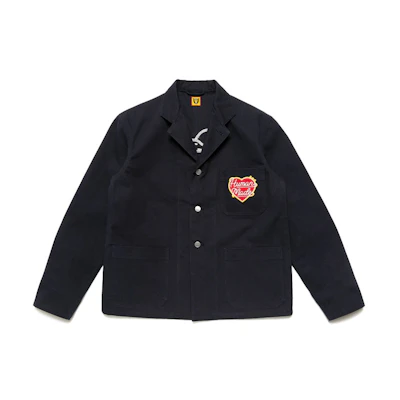 HUMAN MADE FW21 Navy Heart Logo Patch Jacket Unisex. HM22JK005