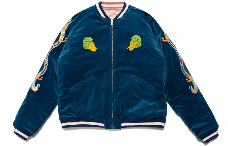 HUMAN MADE FW21 Reversible Embroidered Baseball Jacket Back to School Edition HM22JK010