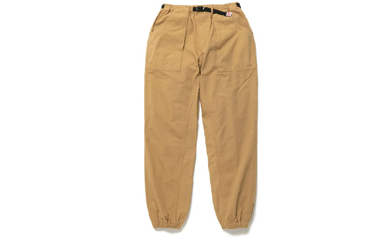 Shop HUMAN MADE FW21 Solid Color Cargo Jogger Pants Ripstop Fabric. HM22PT010