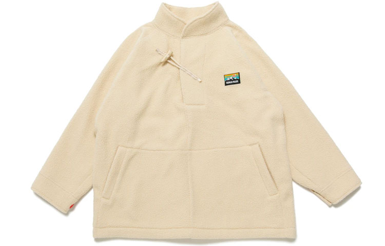 Shop HUMAN MADE FW21 솔리드 더플 플리스 재킷 HM22JK017