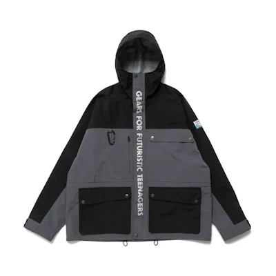 Human Made FW22 3-Layer Shell Jacket Colorblock Logo Print Zip Hoodie Unisex HM24JK023