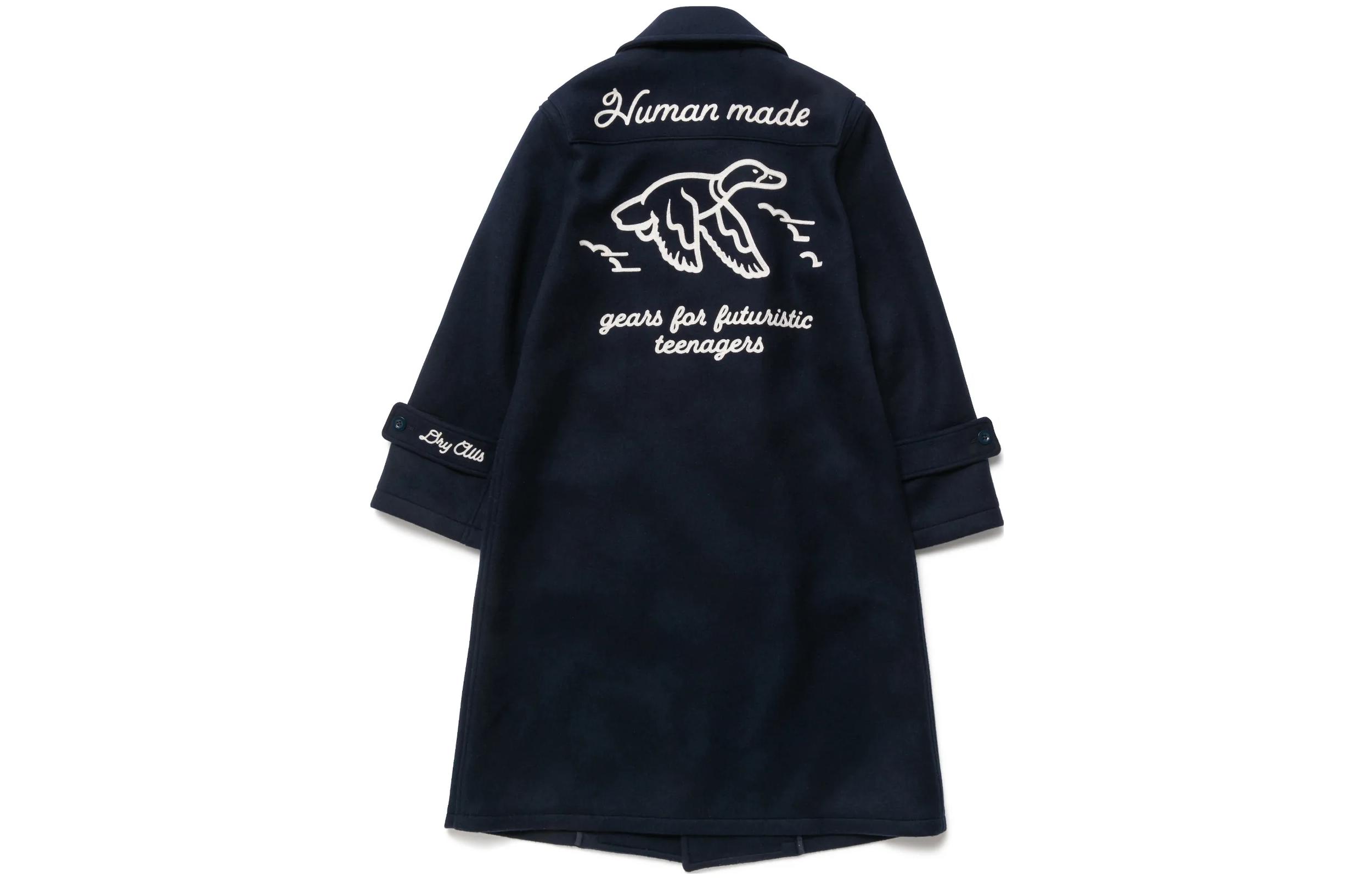 HUMAN MADE FW22 Blue Tweed Duffle Coat with Heart Logo Embroidery for Men. HM24JK022 圖 3