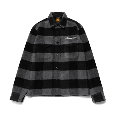 HUMAN MADE FW22 Checkered Back Rabbit Print Button-Up Shirt Unisex Long Sleeve HM24SH008