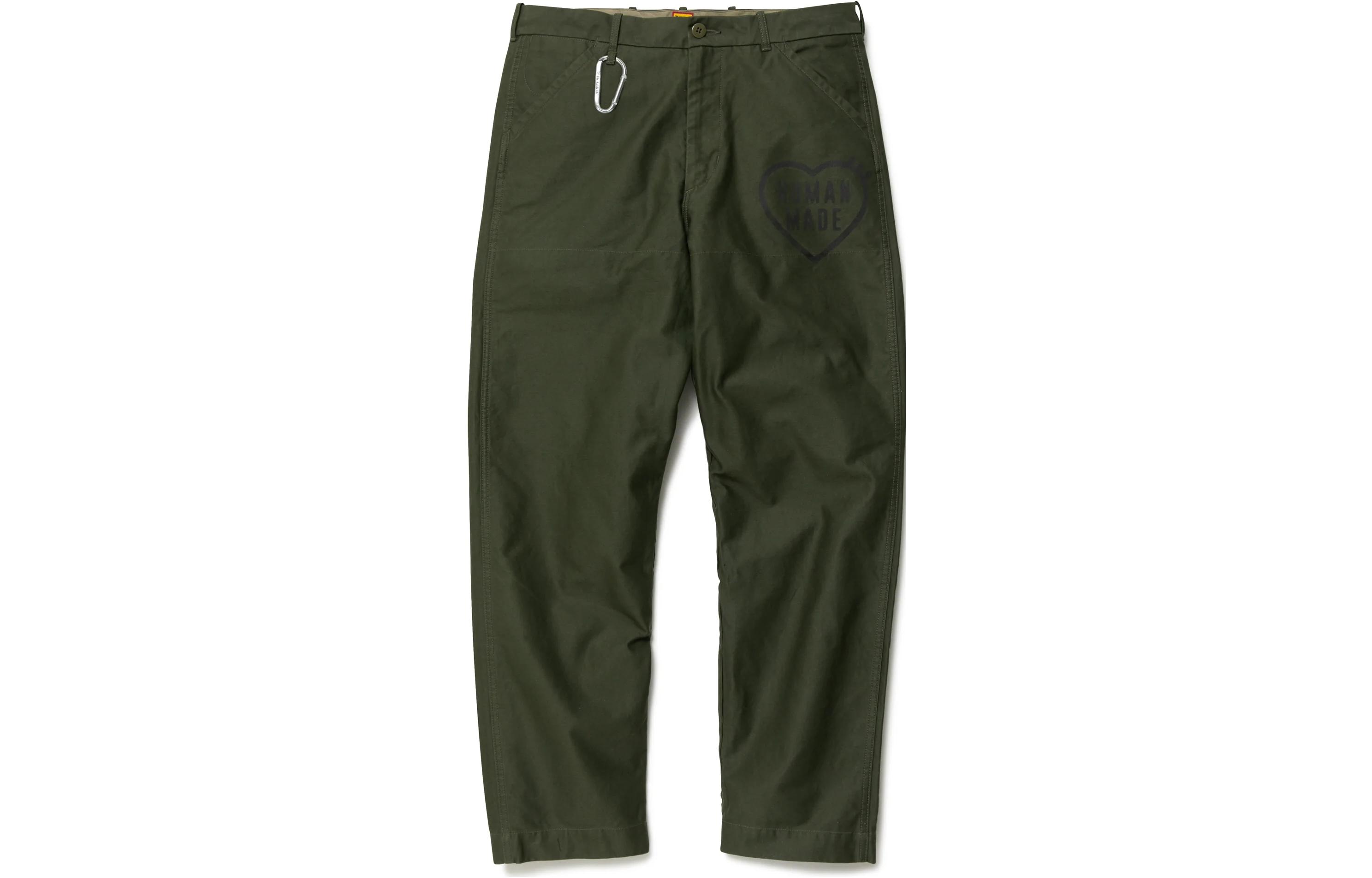 Order HUMAN MADE FW22 愛心標誌印花休閒褲 中性卡其褲 HM24PT002