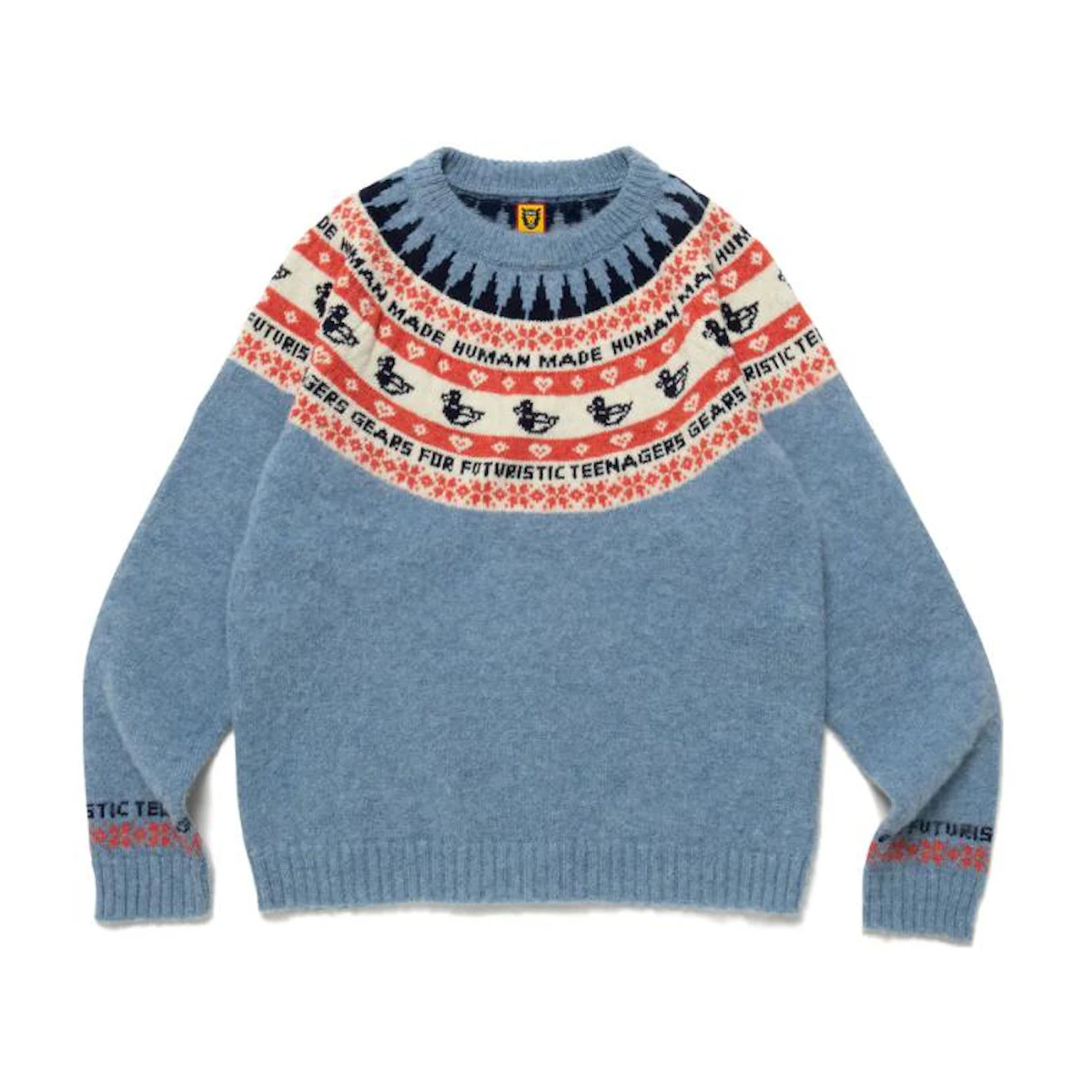 ヒューマンメイド FW22 カラーブロック クルーネック ニットセーター ヒューマンメイド FW22 カラーブロック クルーネック ニットセーター