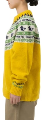 HUMAN MADE FW22 Baju Sejuk Rajut Unisex Gaya Blok Warna HM24CS036 3