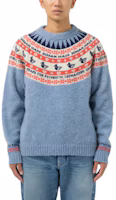 Shop HUMAN MADE FW22 Colorblock Crewneck Knit Sweater Unisex Style HM24CS036