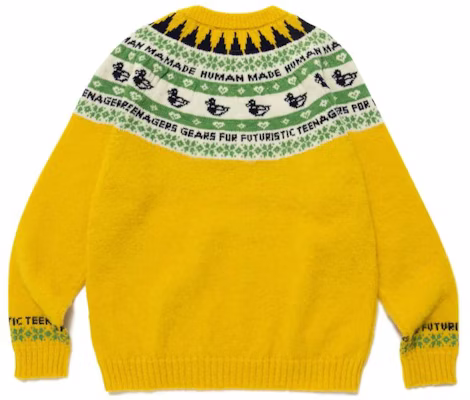 HUMAN MADE FW22 Baju Sejuk Rajut Unisex Gaya Blok Warna HM24CS036 Cheap HUMAN MADE FW22 Baju Sejuk Rajut Unisex Gaya Blok Warna HM24CS036