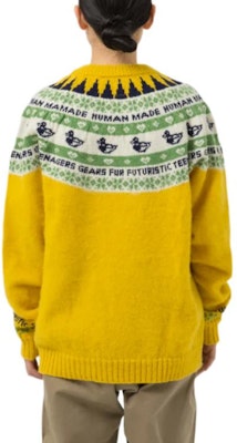 HUMAN MADE FW22 Baju Sejuk Rajut Unisex Gaya Blok Warna HM24CS036 2