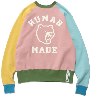 Human Made FW22 拼色Logo粉色男女通用套头卫衣 HM24CS022 Buy Human Made FW22 拼色Logo粉色男女通用套头卫衣 HM24CS022