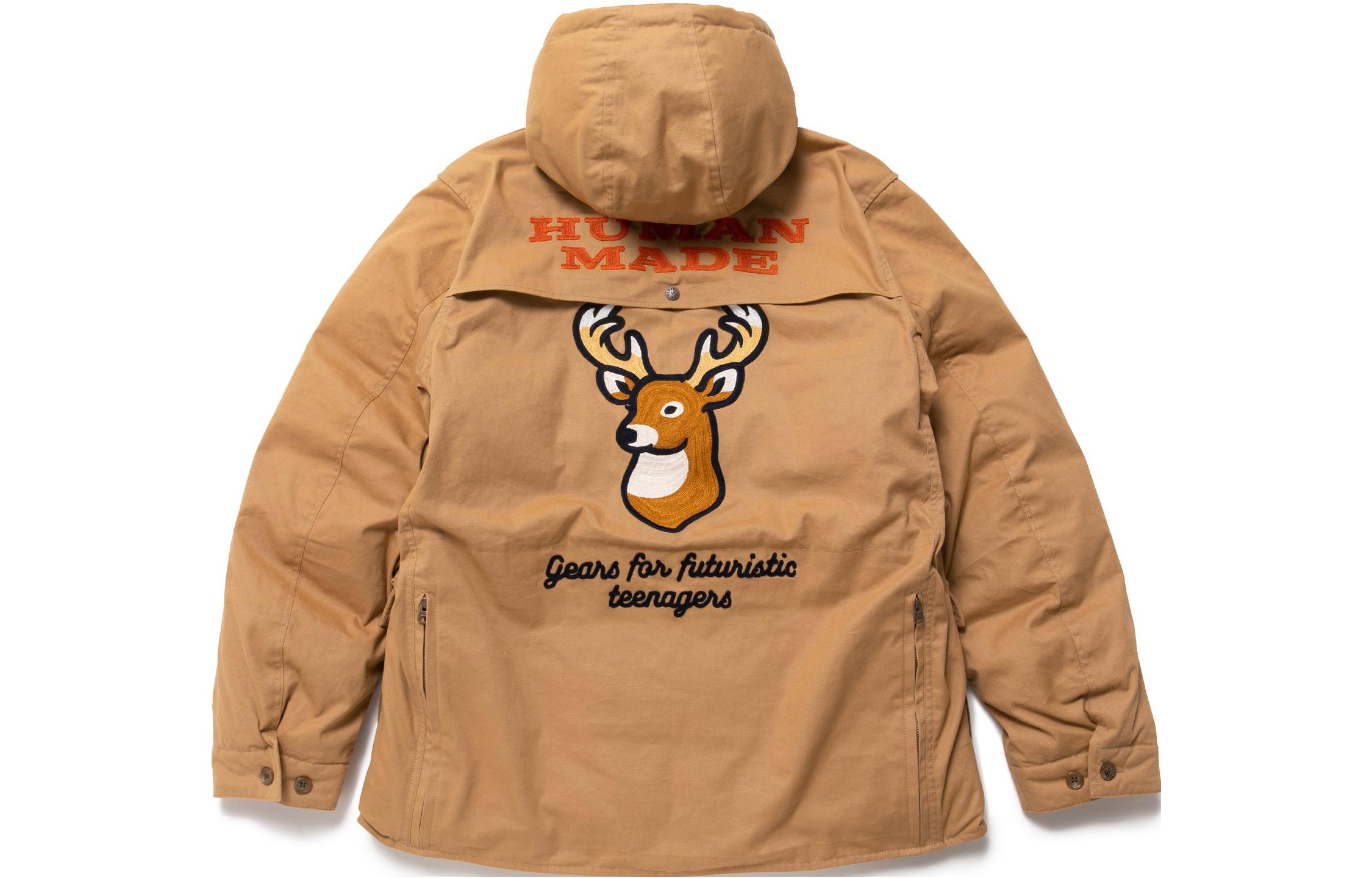 Lookbook HUMAN MADE FW22 Deer Logo Embroidered Single-Breasted Jacket Brown Unisex. HM24JK031