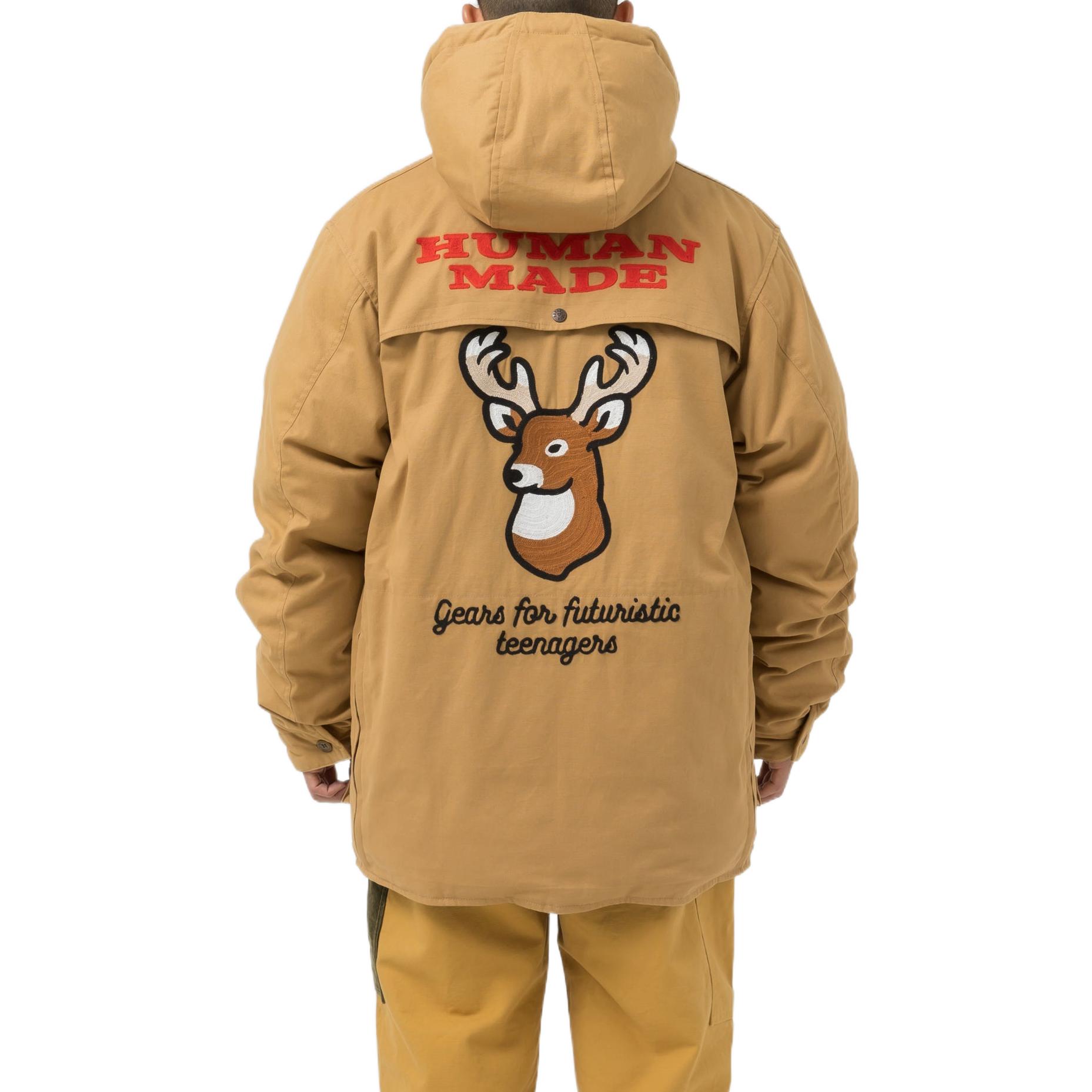 Details for HUMAN MADE FW22 Deer Logo Embroidered Single-Breasted Jacket Brown Unisex. HM24JK031