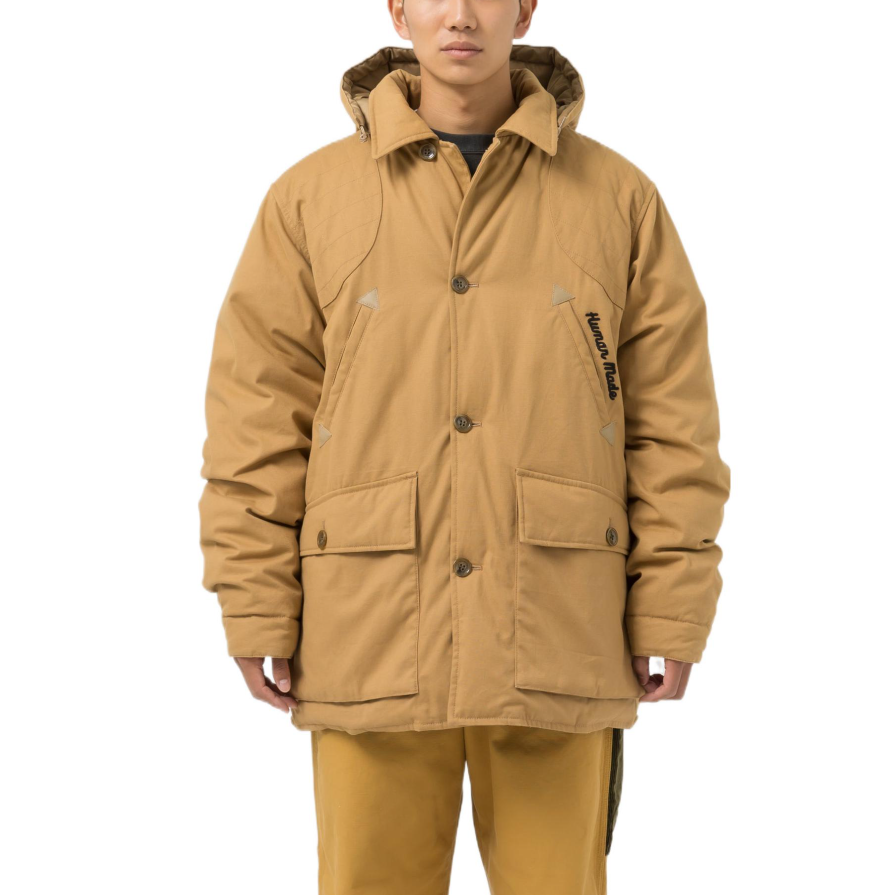 Cheap HUMAN MADE FW22 Deer Logo Embroidered Single-Breasted Jacket Brown Unisex. HM24JK031