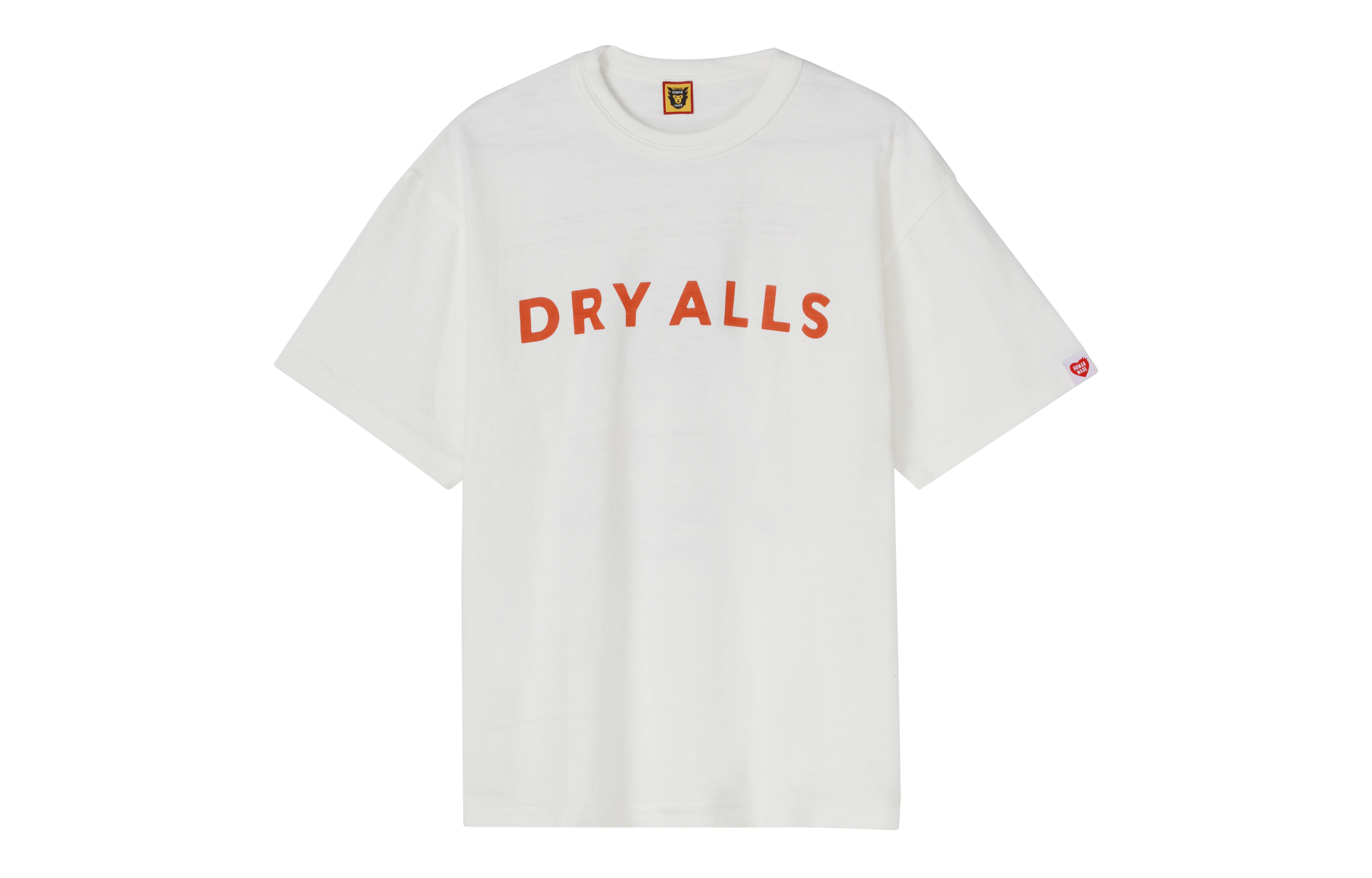 HUMAN MADE FW22 Dry All Logo Print Pullover T-Shirt Unisex Couple Wear. HM24TE010