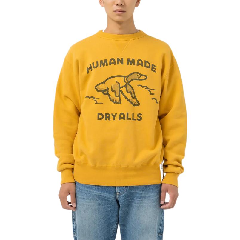 HUMAN MADE FW22 Duck Print Yellow Crewneck Sweatshirt Unisex HM24CS021 圖 4
