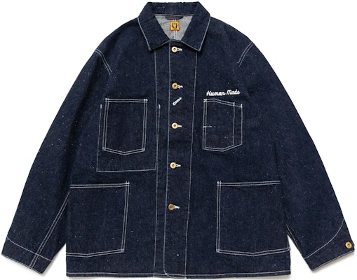 HUMAN MADE FW22 Embroidered Logo Denim Jacket Unisex Blue. HM24JK006 Buy HUMAN MADE FW22 Embroidered Logo Denim Jacket Unisex Blue. HM24JK006
