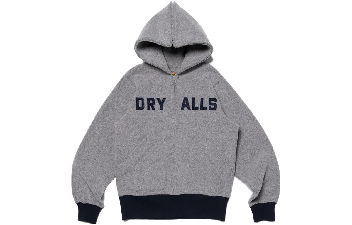 Human Made FW22 Fleece Half-Zip Hoodie DRY ALL Logo Unisex Pullover HM24CS030