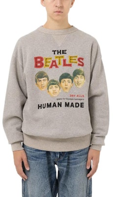 HUMAN MADE FW22灰色男女同款印花圆领套头卫衣 HM24CS023 Purchase HUMAN MADE FW22灰色男女同款印花圆领套头卫衣 HM24CS023