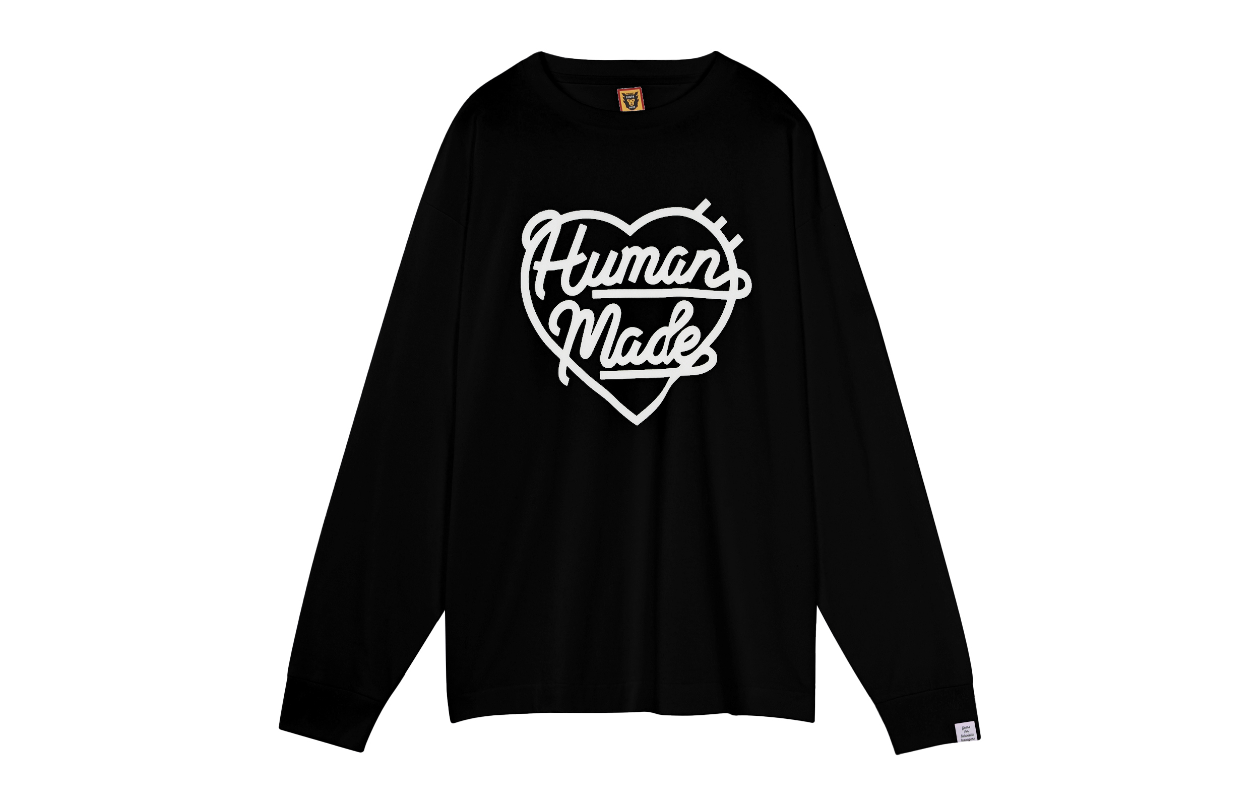 Shop HUMAN MADE FW22 Kaos Lengan Panjang Pola Hati Unisex HM24CS008