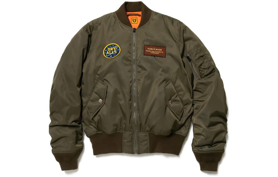 Human Made FW22 Letter Eagle Print Embroidered Zip-Up Jacket - HM24JK014