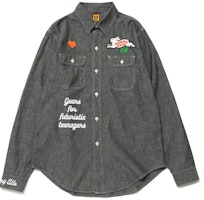 HUMAN MADE FW22 Letter Rabbit Graphic Straight Long Sleeve Shirt . HM24SH001 HUMAN MADE FW22 Letter Rabbit Graphic Straight Long Sleeve Shirt . HM24SH001