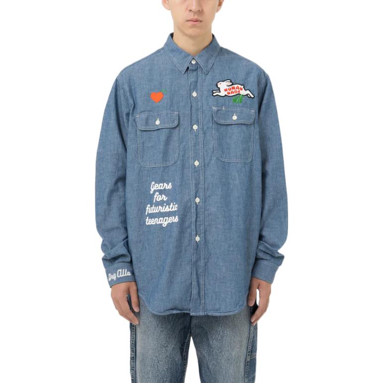 Shop 휴먼메이드 FW22 레터 래빗 그래픽 긴팔 셔츠. HM24SH001