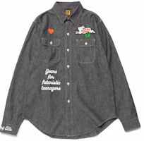 Details for HUMAN MADE FW22 字母兔子圖案直筒長袖襯衫 HM24SH001