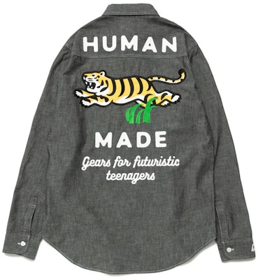 휴먼메이드 FW22 레터 래빗 그래픽 긴팔 셔츠. HM24SH001 Sizing 휴먼메이드 FW22 레터 래빗 그래픽 긴팔 셔츠. HM24SH001