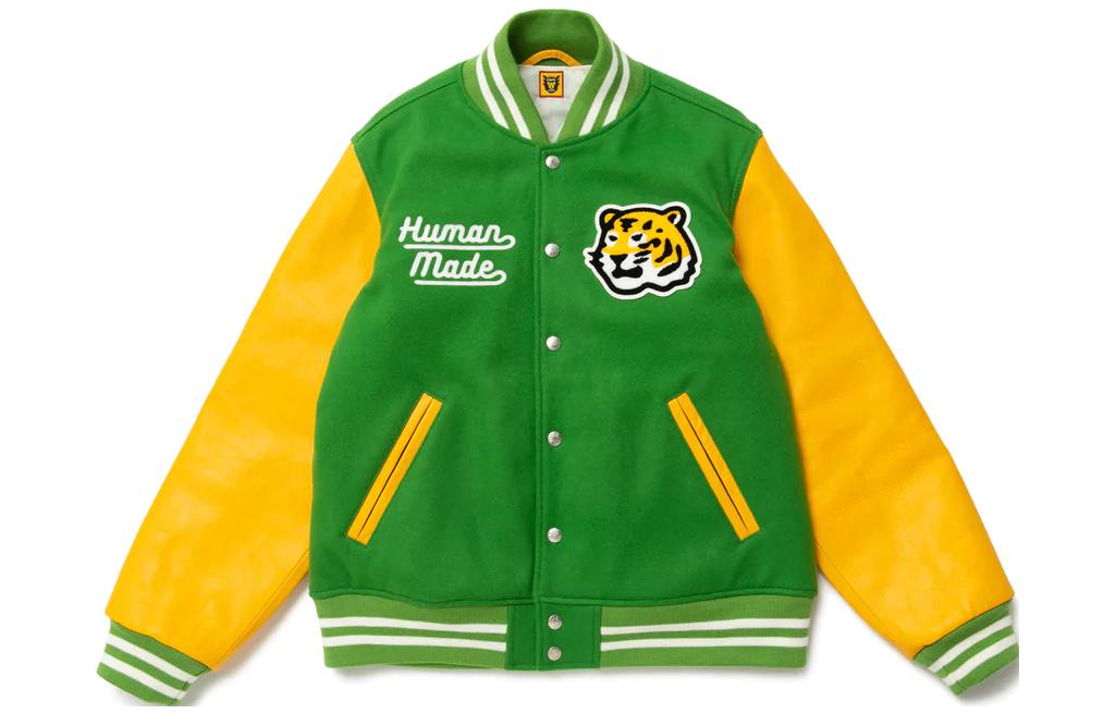 HUMAN MADE FW22 Logo Print Colorblock Single-Breasted Jacket Unisex. HM24JK018