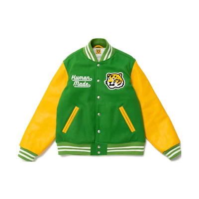 HUMAN MADE FW22 Logo Print Colorblock Single-Breasted Jacket Unisex. HM24JK018