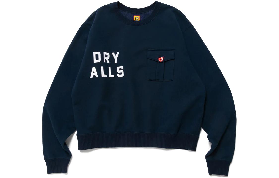 HUMAN MADE FW22 Logo Print Crewneck Long Sleeve Unisex Sweatshirt. HM24CS017