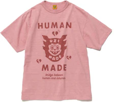 HUMAN MADE FW22 Logo Print Crewneck T-Shirt Unisex Couple Style Pink. XX23TE007 HUMAN MADE FW22 Logo Print Crewneck T-Shirt Unisex Couple Style Pink. XX23TE007