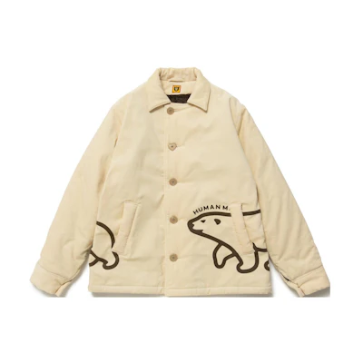 Human Made FW22 Logo Print Single-Breasted Beige Jacket Menswear HM24JK021