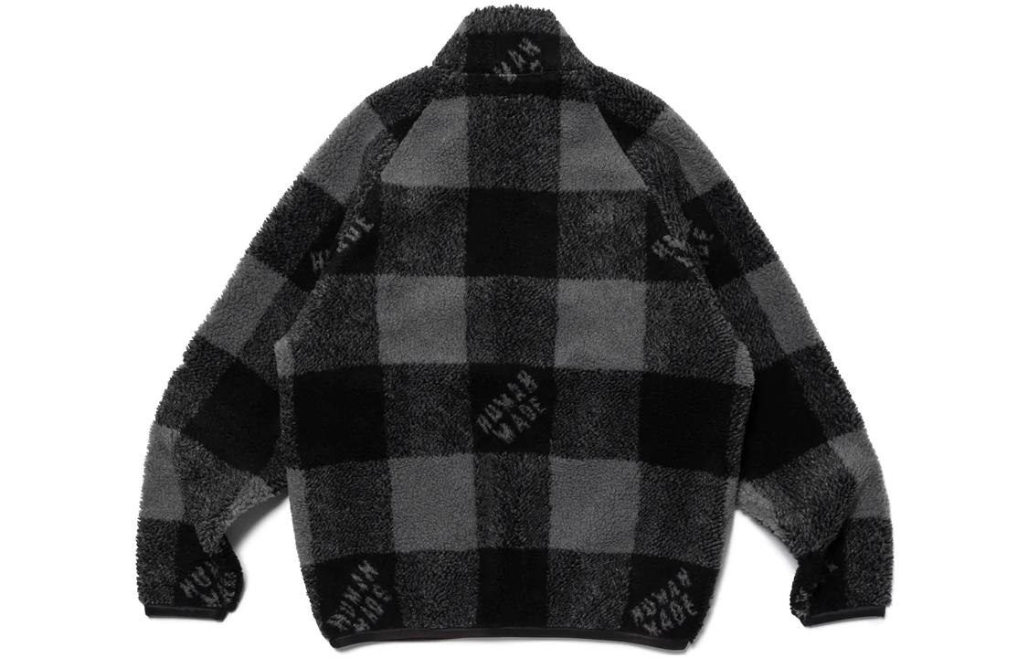 Details for HUMAN MADE FW22 北极熊格纹羊羔绒拉链夹克 男女休闲外套 HM24JK033