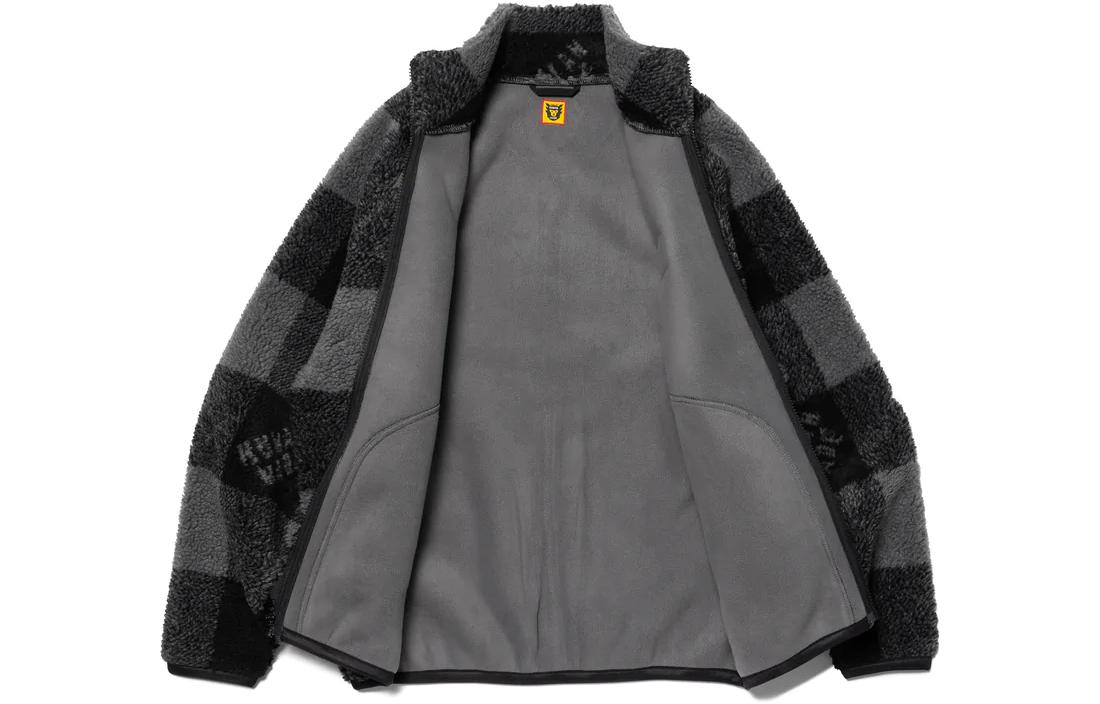 Sizing HUMAN MADE FW22 北极熊格纹羊羔绒拉链夹克 男女休闲外套 HM24JK033