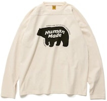HUMAN MADE FW22 Polar Bear Graphic Long Sleeve T-Shirt Cream . HM24CS010 HUMAN MADE FW22 Polar Bear Graphic Long Sleeve T-Shirt Cream . HM24CS010