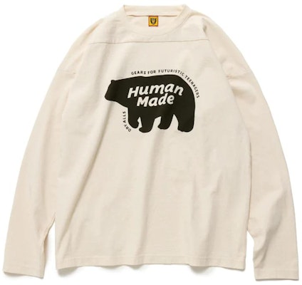 HUMAN MADE FW22 Camiseta Manga Larga Gráfica Oso Polar Color Crema. HM24CS010 Order HUMAN MADE FW22 Camiseta Manga Larga Gráfica Oso Polar Color Crema. HM24CS010