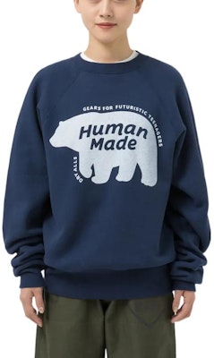 휴먼 메이드 FW22 폴라 베어 프린트 풀오버 스웻셔츠 유니섹스. HM24CS019 Details for 휴먼 메이드 FW22 폴라 베어 프린트 풀오버 스웻셔츠 유니섹스. HM24CS019